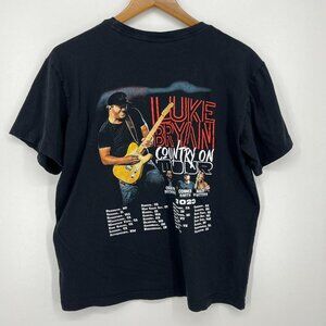 Luke Bryan T-Shirt Women's Size L‎ Black Country On Tour 2023 Music Festival